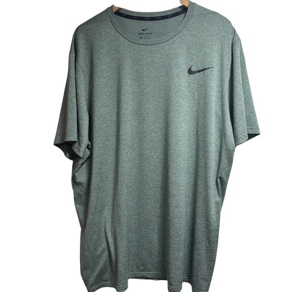Nike Dri-FIT Mens XXL Heather Green Short Sleeve Training T-Shirt‎ Swoosh #674